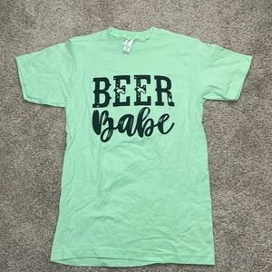 NWOT Beer Babe Tullex Small Light Green T-Shirt
